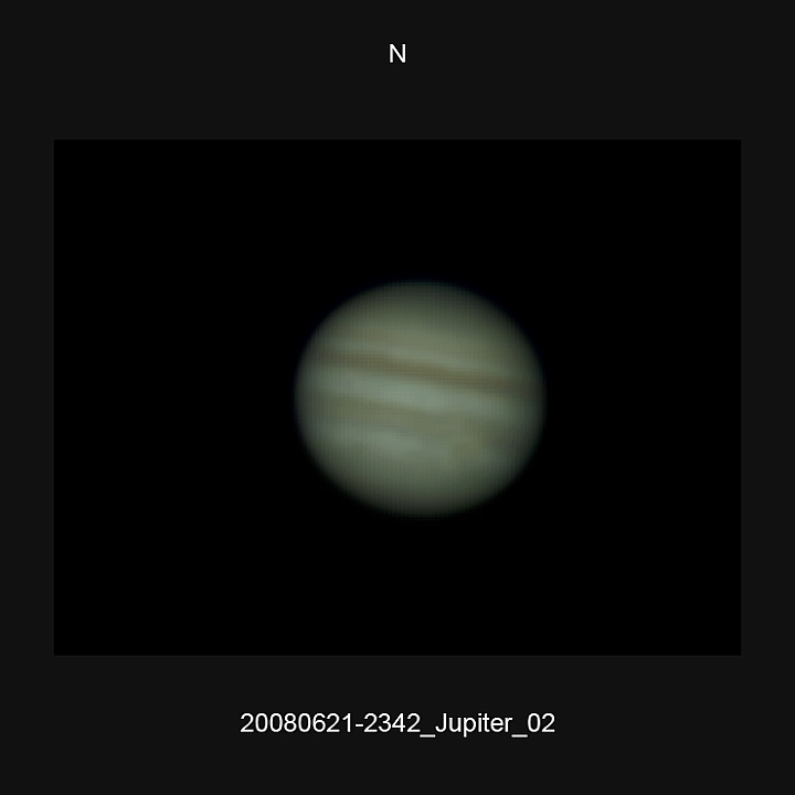 20080621_2342_Jupiter_02.JPG -   Newton d 309,5 / af 5730 (Barlow) Phillips 740K UV-IR-Cut filter 640x480 AVI-750 (15 frames/s) Giotto, A-PS-CS3  